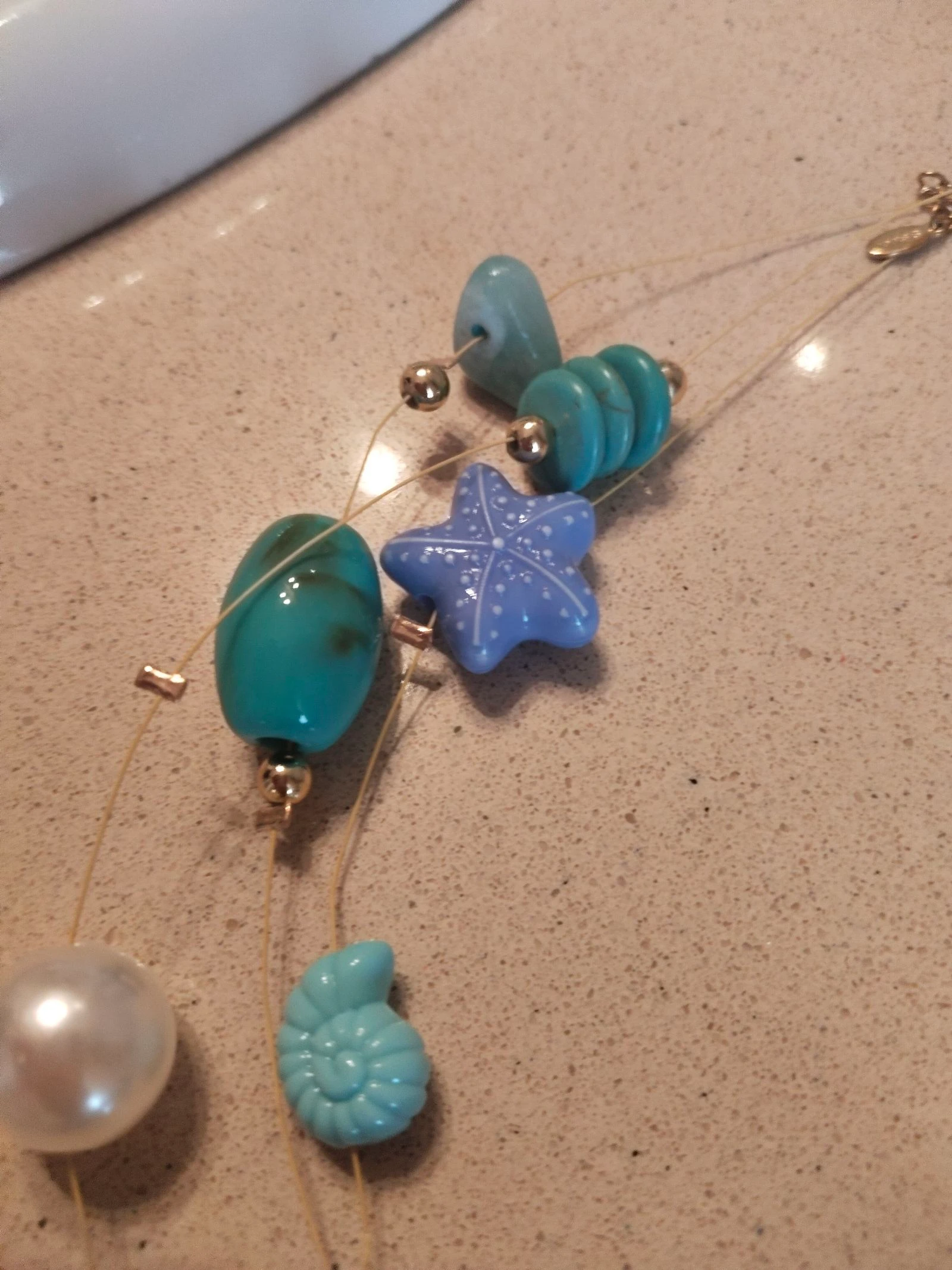 Collar con abalorios en tonos azules  – photo 4